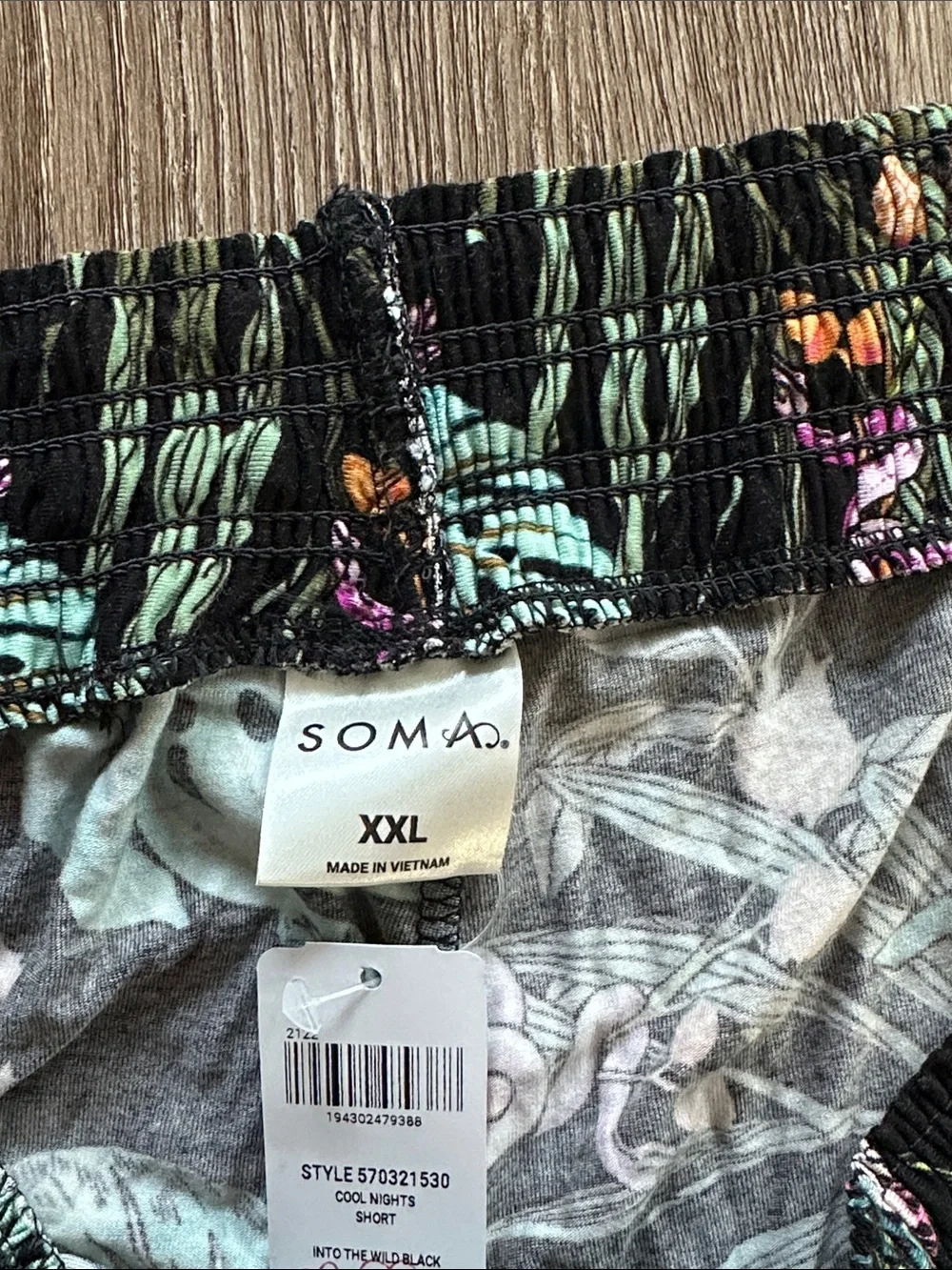 Soma Cool Nights Short Sleeve Notch Collar & Shorts Pajama Set Into The Wild XXL - Picture 7 of 8